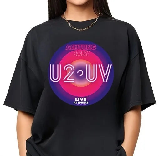 New U2 Rock Band Black T-Shirt High Quality Detailed Cotton Lettering Las Vegas Tour Loyal True Love Fans Men Women Popular Tee