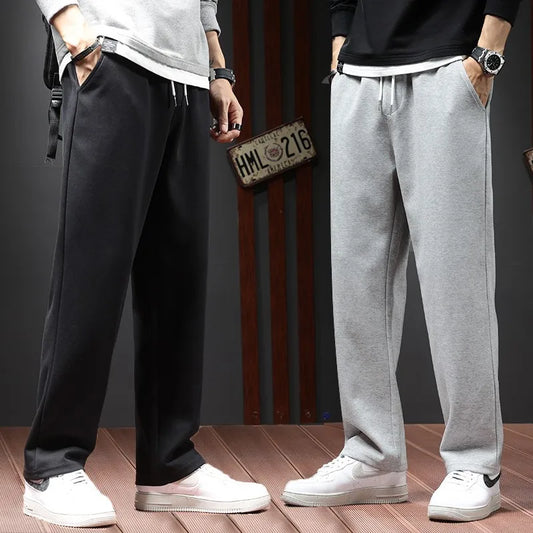 2023 Autumn Casual New Men's Jogger Pants Loose Wide Leg Sweatpants Fashion Straight Track Trousers for Male Drawstring Pant